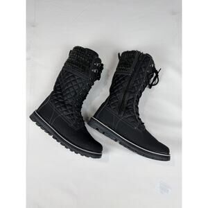 Polar Women's Black Quilted Winter Snow Boots 10